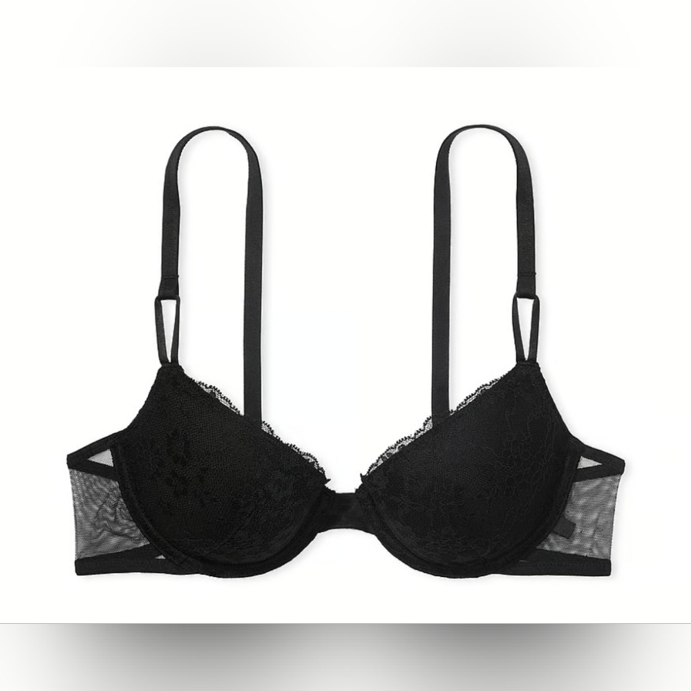 VICTORIA'S SECRETSexy Tee Posey Lace Lightly Lined Demi Bra Size 38DD